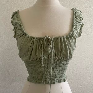 Green Crop Top